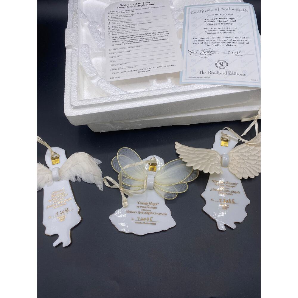 3 Vtg 1998 The Bradford Editions Heaven’s Little Angels Ornament Collection - Picture 5 of 9